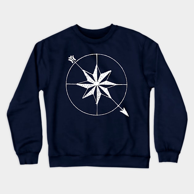 Vintage Windrose Compass Crewneck Sweatshirt by AntiqueImages